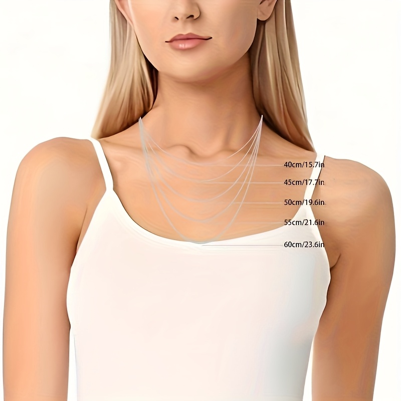 S925 Silvery Wave Chain Necklace, Stylish Choker